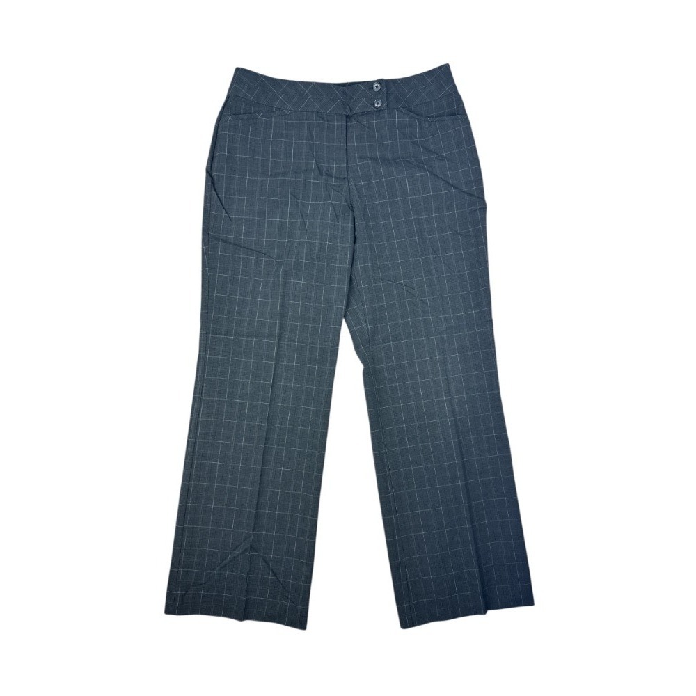 Worthington‎ Petite Modern Fit Straight Leg Pants Gray Windowpane Plaid 10P
